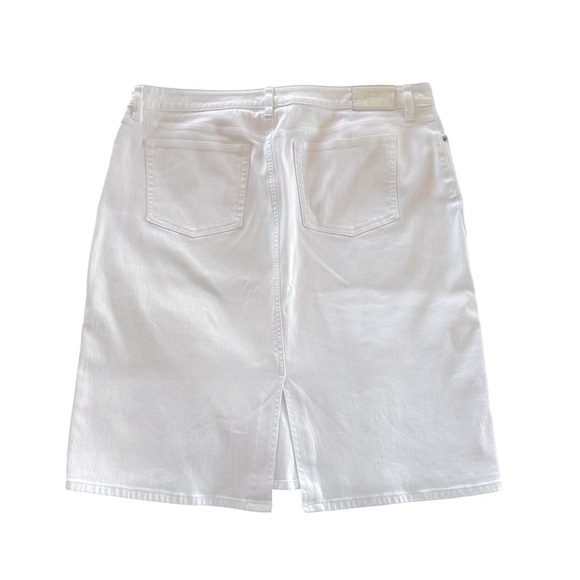 EUC Lauren Ralph Lauren white Denim Mid Rise Pencil Skirt size 18 black label - Picture 2 of 10
